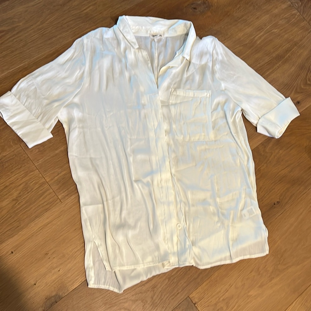 Nordstrom Open Edit Satin button up - Picture 2 of 2
